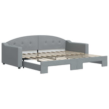 Slaapbank Stof 90 x 200 cm Lichtgrijs met onderschuifbed