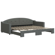 Slaapbank Stof 90 x 200 cm Donkergrijs met onderschuifbed