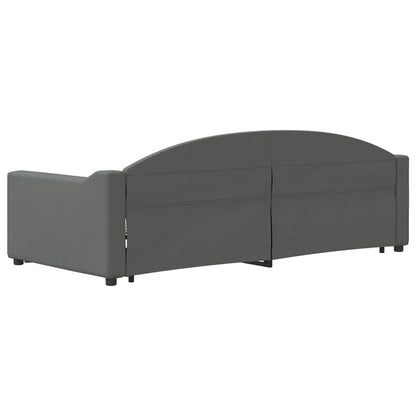 Slaapbank Stof 90 x 200 cm Donkergrijs met onderschuifbed