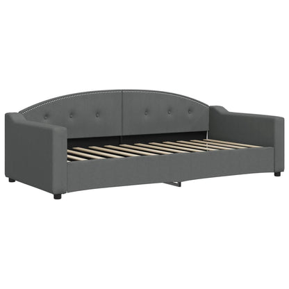 Slaapbank Stof 90 x 200 cm Donkergrijs met onderschuifbed