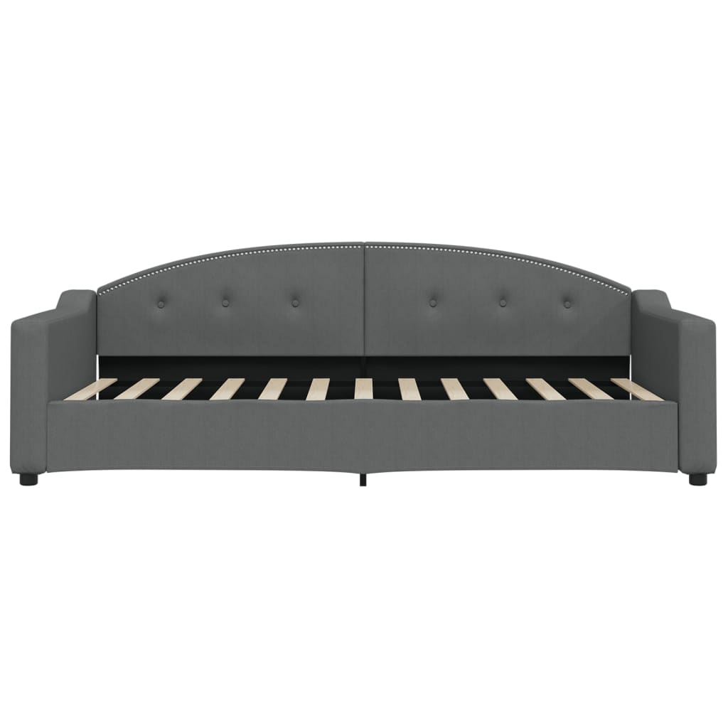 Slaapbank Stof 90 x 200 cm Donkergrijs met onderschuifbed
