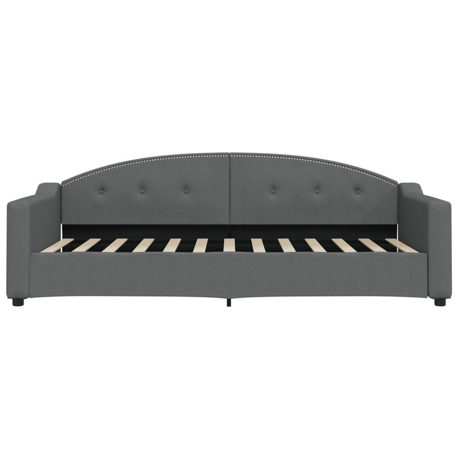 Slaapbank Stof 90 x 200 cm Donkergrijs met onderschuifbed