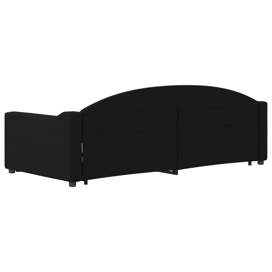 Slaapbank Stof 90 x 200 cm Zwart met onderschuifbed