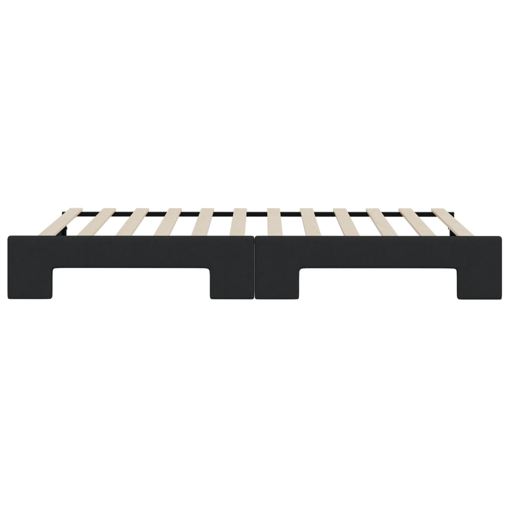 Slaapbank Stof 90 x 200 cm Zwart met onderschuifbed