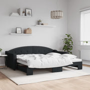 Slaapbank met onderschuifbed 90x200 cm zwart