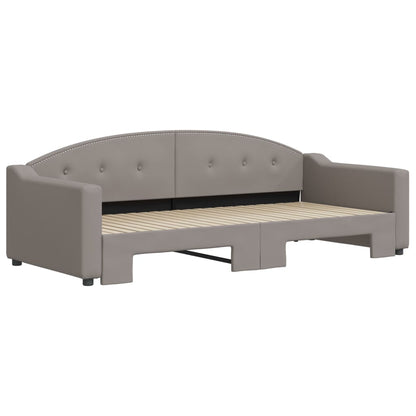 Slaapbank Met Onderschuifbed 90X200 Cm Stof Taupe Taupe 90 x 200 cm