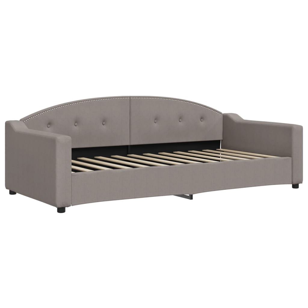 Slaapbank Met Onderschuifbed 90X200 Cm Stof Taupe Taupe 90 x 200 cm