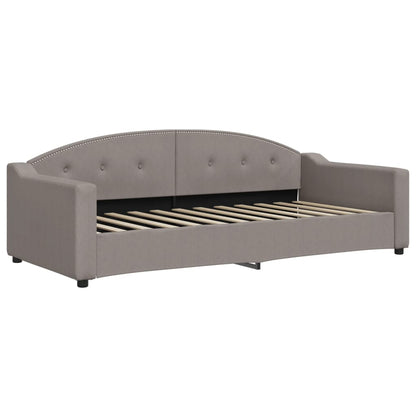 Slaapbank Met Onderschuifbed 90X200 Cm Stof Taupe Taupe 90 x 200 cm