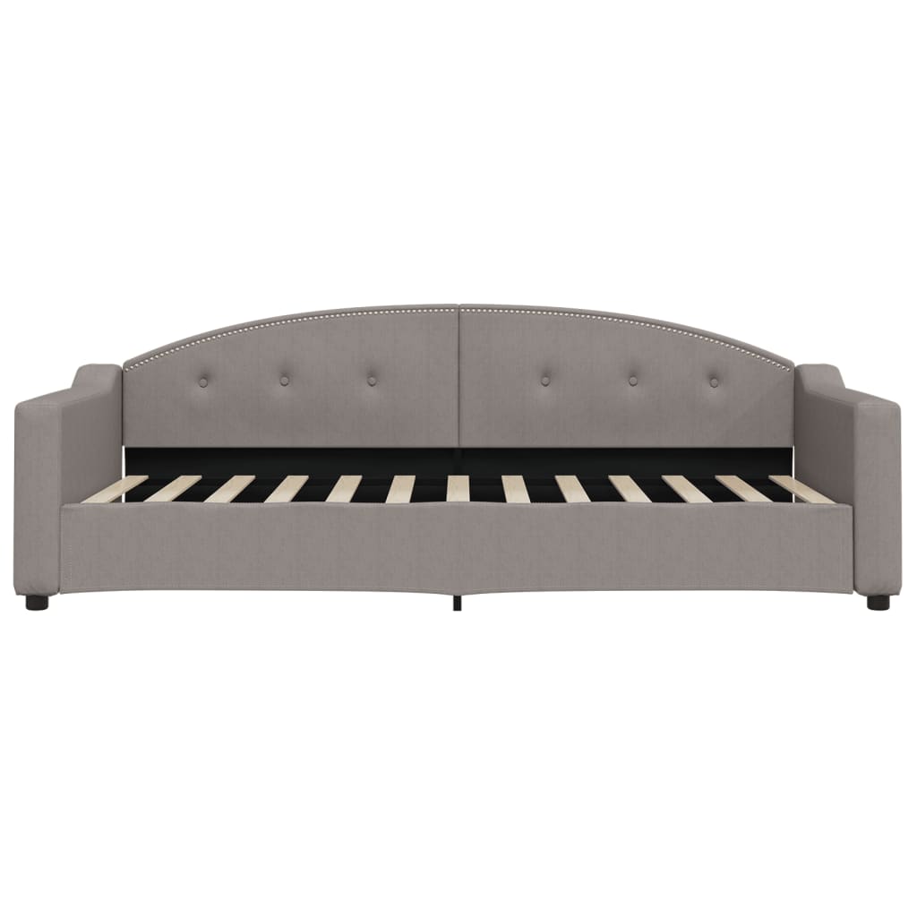 Slaapbank Met Onderschuifbed 90X200 Cm Stof Taupe Taupe 90 x 200 cm