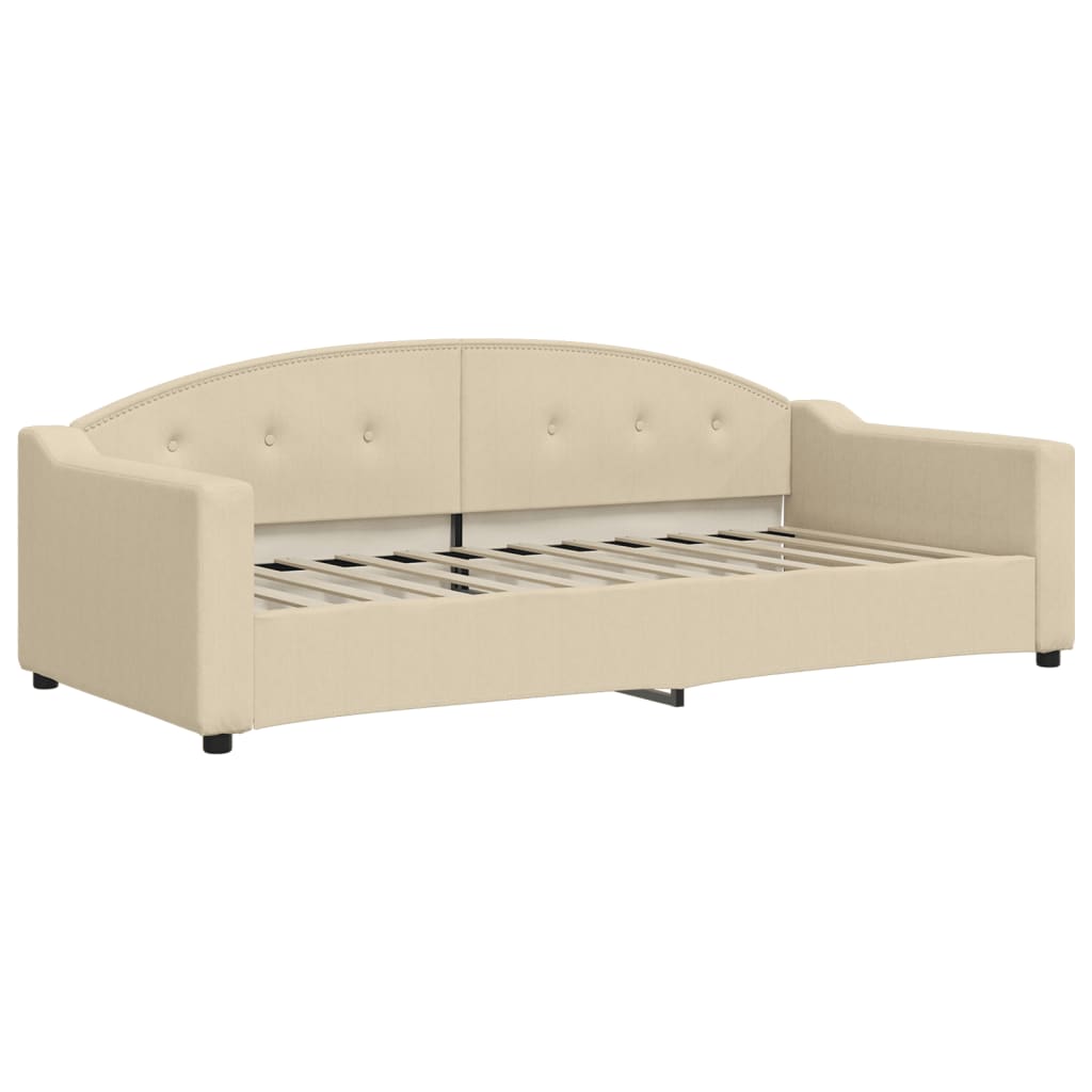 Slaapbank Stof Kleurig 90 x 200 cm Crème met onderschuifbed