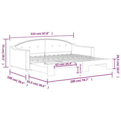 Slaapbank Stof Kleurig 90 x 200 cm Crème met onderschuifbed