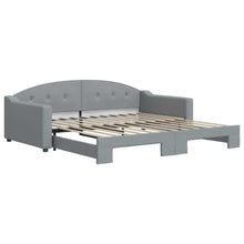 Slaapbank Stof 100 x 200 cm Lichtgrijs met onderschuifbed