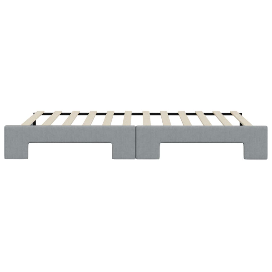 Slaapbank Stof 100 x 200 cm Lichtgrijs met onderschuifbed