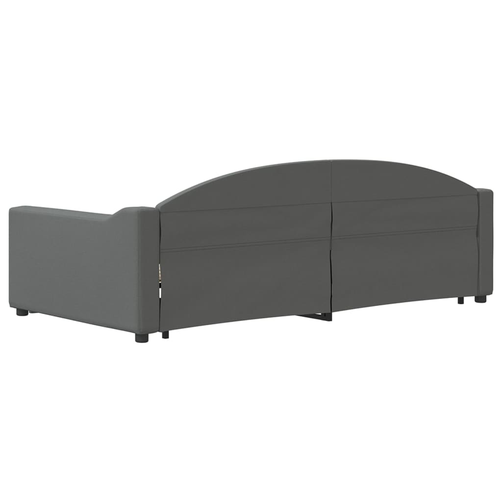 Slaapbank met onderschuifbed 100x200 cm stof donkergrijs 100 x 200 cm Donkergrijs met onderschuifbed