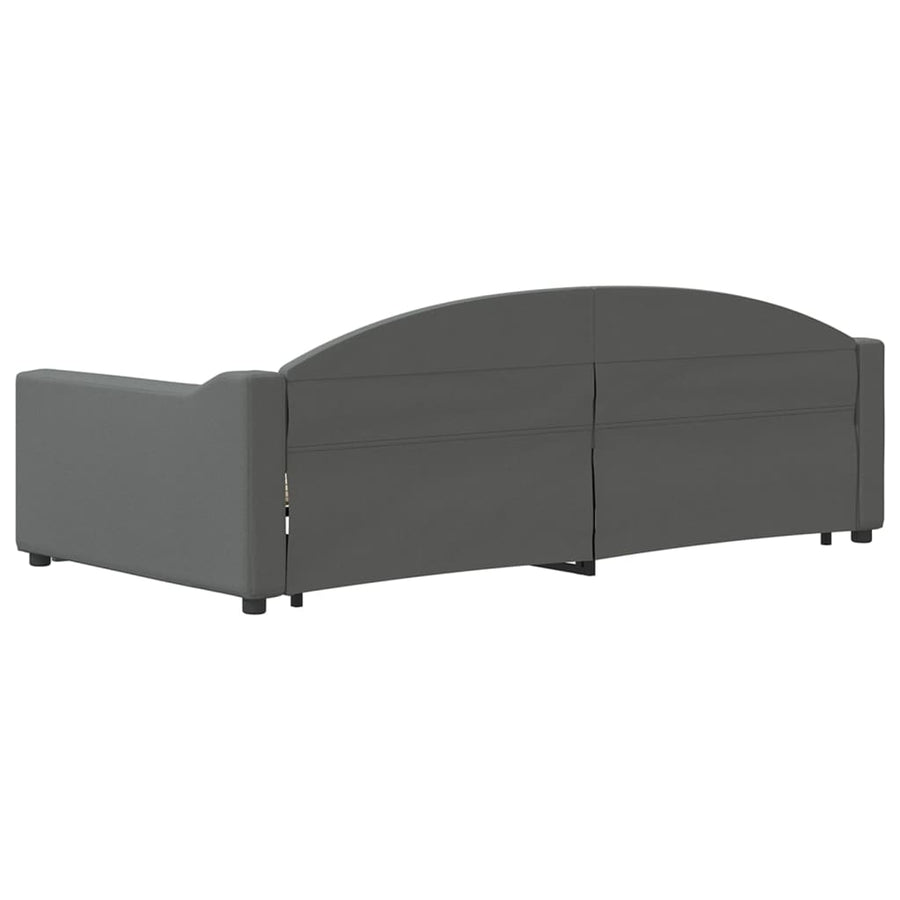 Slaapbank met onderschuifbed 100x200 cm stof donkergrijs 100 x 200 cm Donkergrijs met onderschuifbed