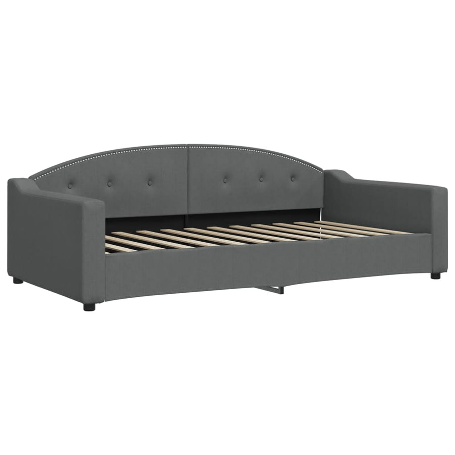 Slaapbank met onderschuifbed 100x200 cm stof donkergrijs 100 x 200 cm Donkergrijs met onderschuifbed