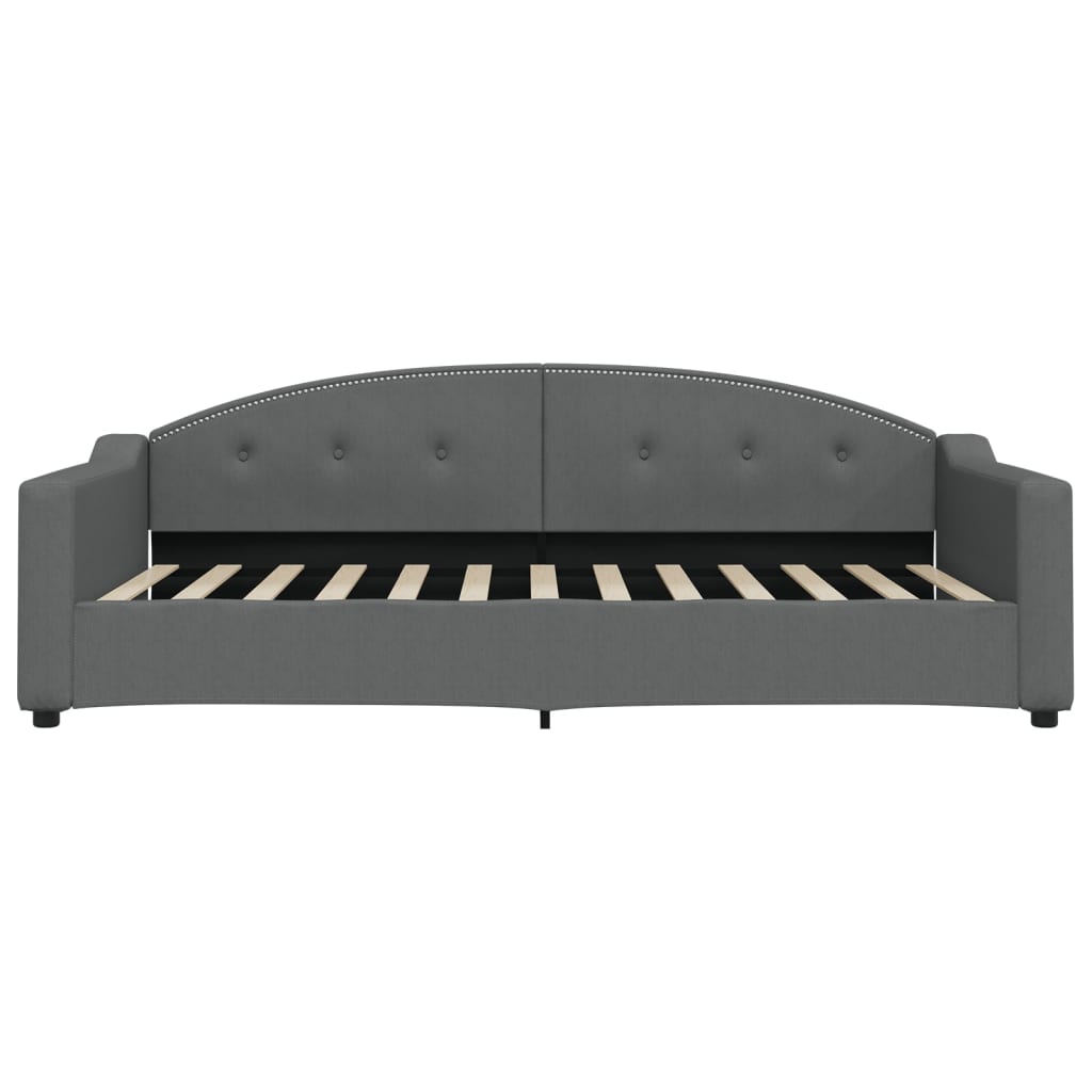 Slaapbank met onderschuifbed 100x200 cm stof donkergrijs 100 x 200 cm Donkergrijs met onderschuifbed