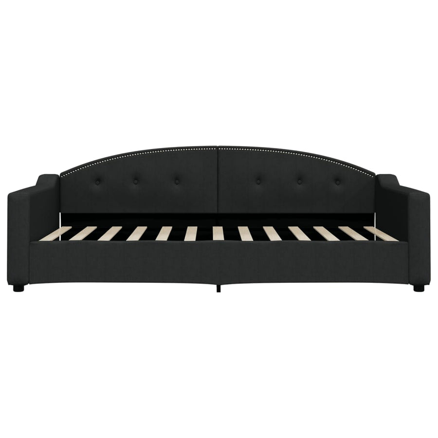 Slaapbank Stof 100 x 200 cm Zwart met onderschuifbed
