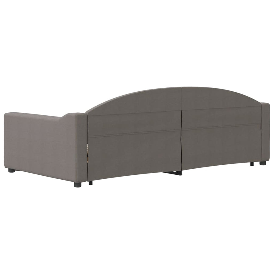 Slaapbank Stof 100 x 200 cm Taupe met onderschuifbed