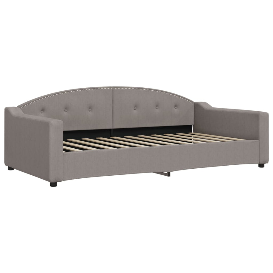 Slaapbank Stof 100 x 200 cm Taupe met onderschuifbed