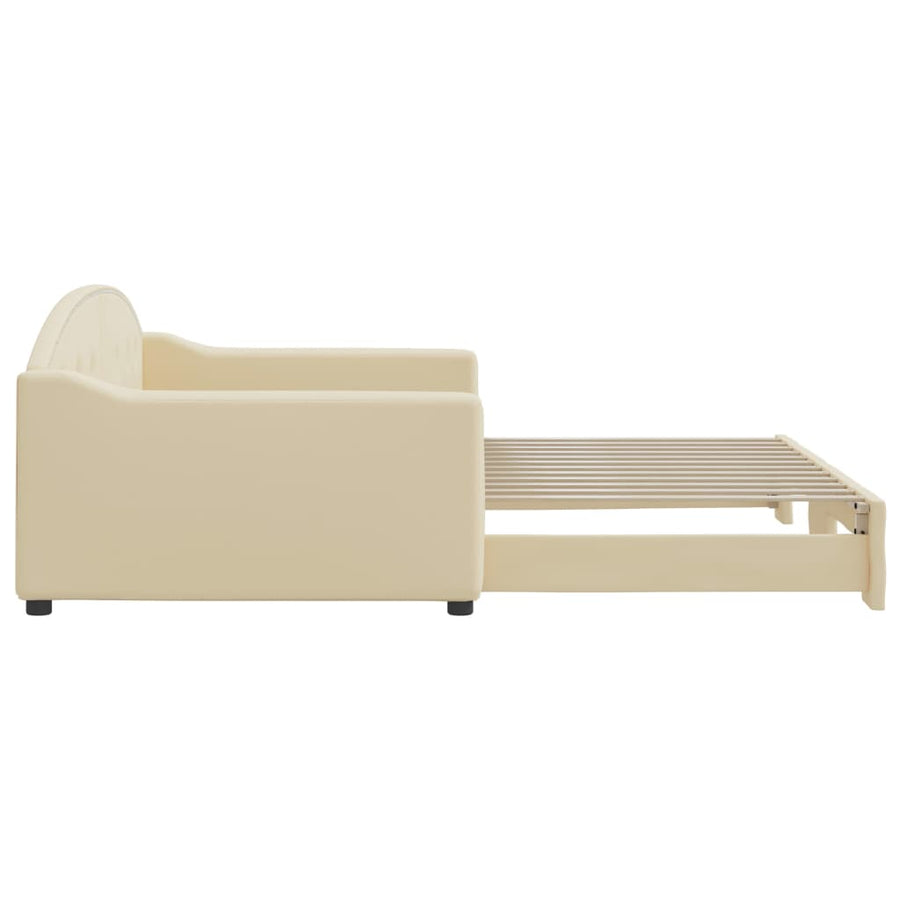 Slaapbank Stof Kleurig 100 x 200 cm Crème met onderschuifbed