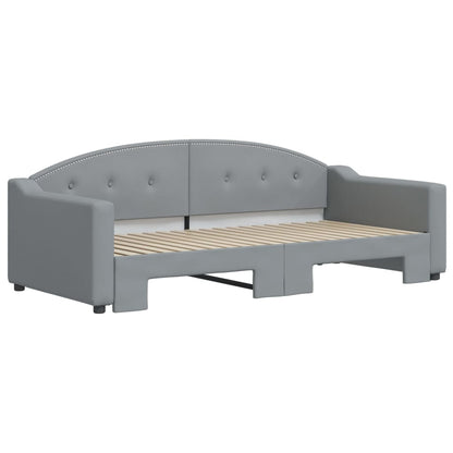 Slaapbank Stof 90 x 190 cm Lichtgrijs met onderschuifbed