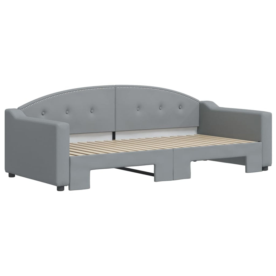 Slaapbank Stof 90 x 190 cm Lichtgrijs met onderschuifbed