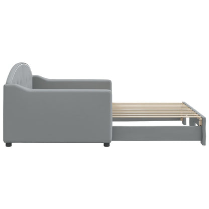 Slaapbank Stof 90 x 190 cm Lichtgrijs met onderschuifbed