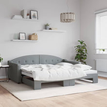 Slaapbank Stof 90 x 190 cm Lichtgrijs met onderschuifbed