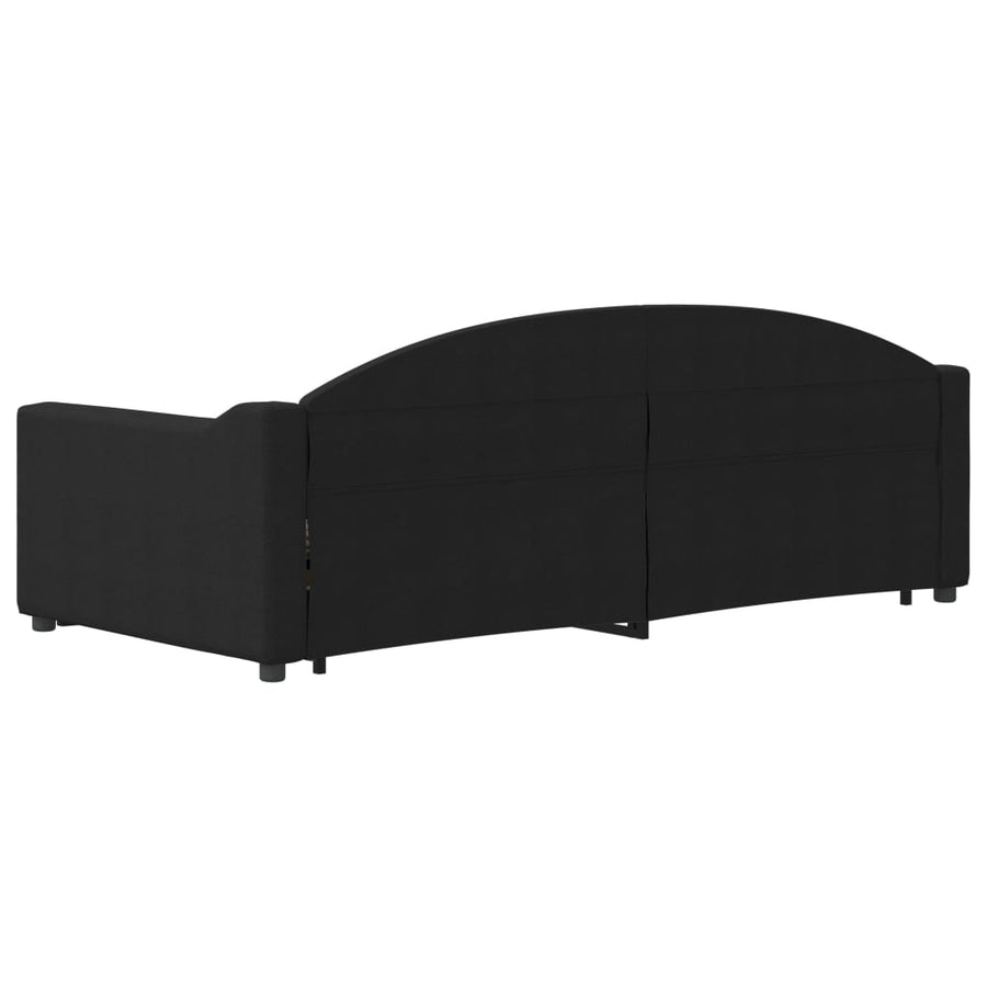 Slaapbank Stof 90 x 190 cm Zwart met onderschuifbed