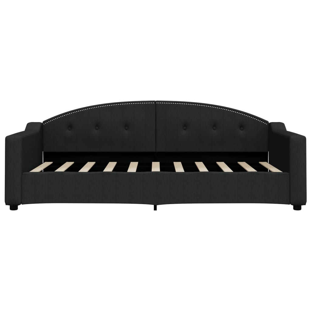 Slaapbank Stof 90 x 190 cm Zwart met onderschuifbed