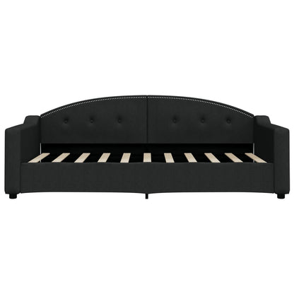 Slaapbank Stof 90 x 190 cm Zwart met onderschuifbed