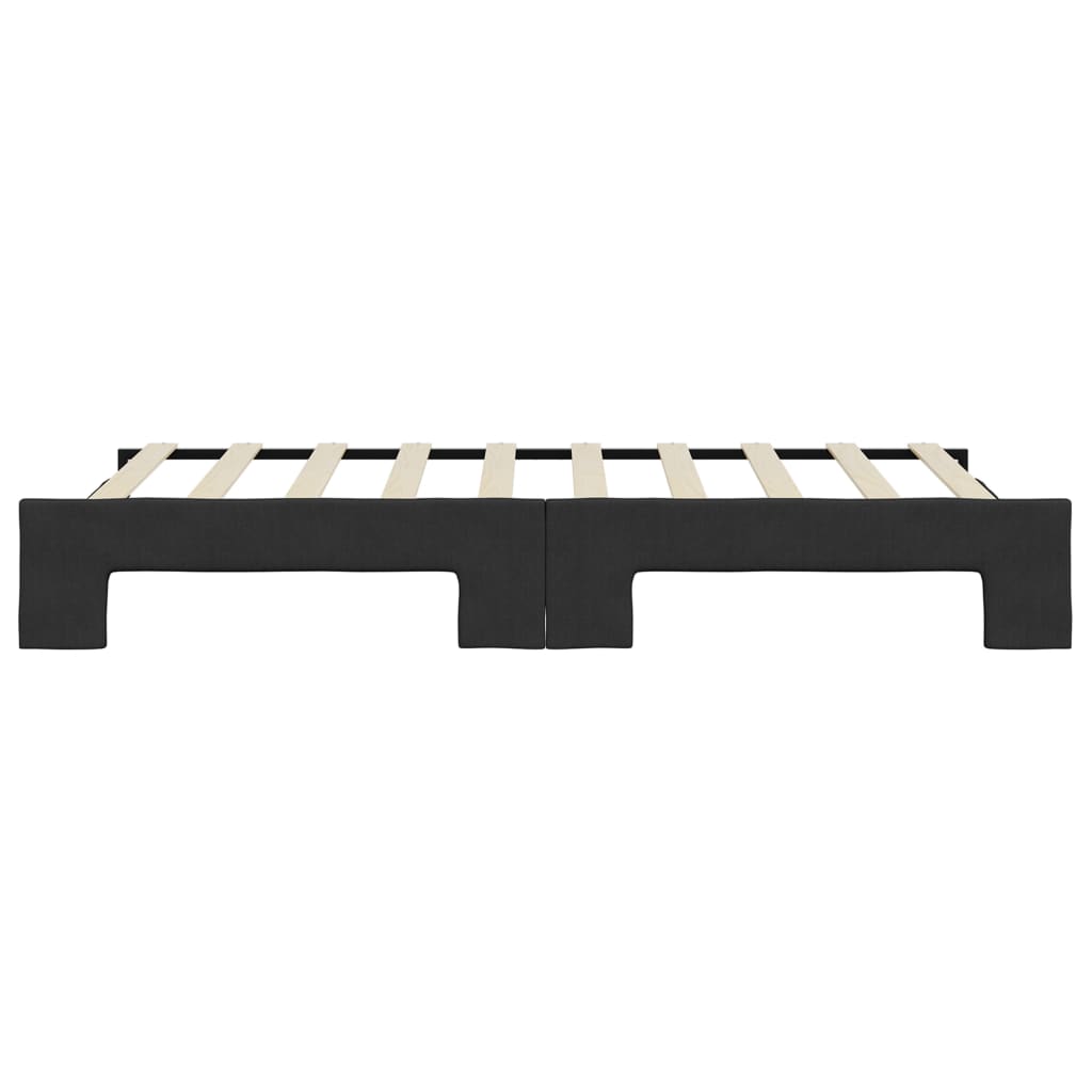 Slaapbank Stof 90 x 190 cm Zwart met onderschuifbed