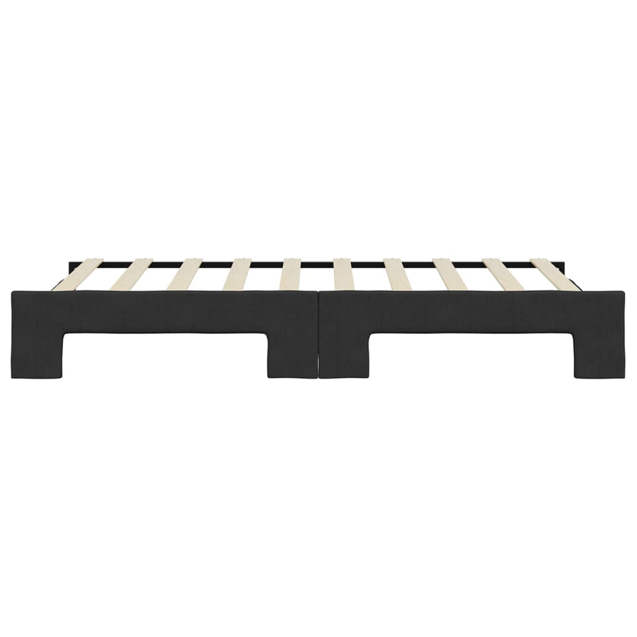 Slaapbank Stof 90 x 190 cm Zwart met onderschuifbed