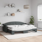 Slaapbank onderschuifbed 80x200 cm donkergrijs