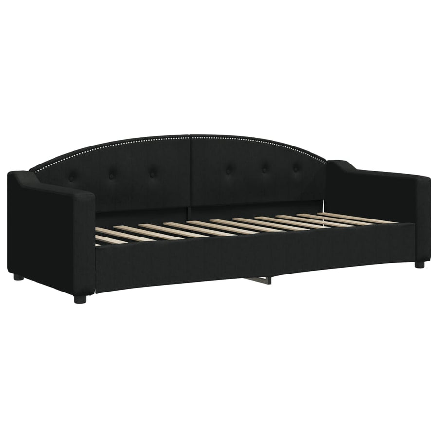 Slaapbank Sen Stof 80 x 200 cm Zwart met onderschuifbed en matras