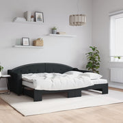 Slaapbank met onderschuifbed 80x200 cm zwart