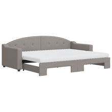 Slaapbank Sen Stof 80 x 200 cm Taupe met onderschuifbed en matras
