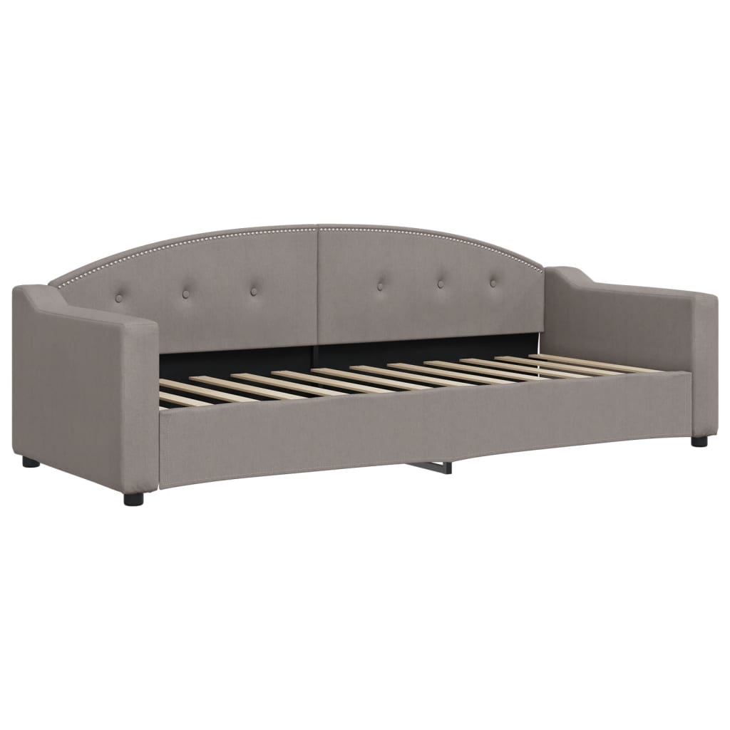 Slaapbank Sen Stof 80 x 200 cm Taupe met onderschuifbed en matras