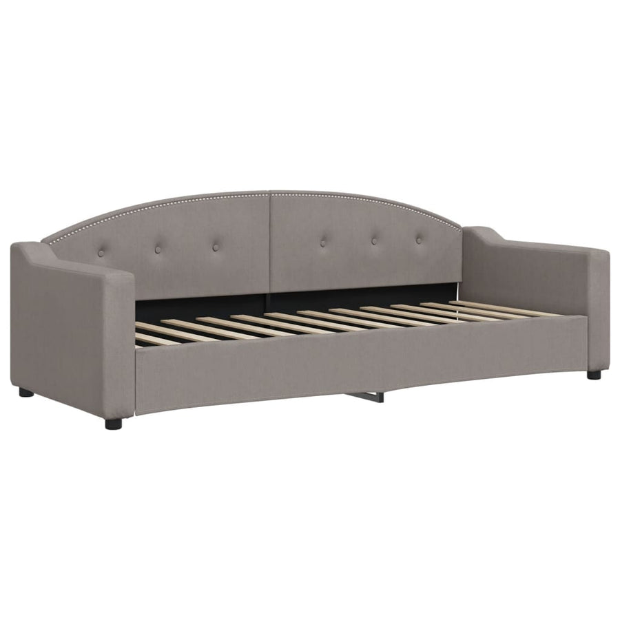 Slaapbank Sen Stof 80 x 200 cm Taupe met onderschuifbed en matras