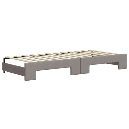 Slaapbank Sen Stof 80 x 200 cm Taupe met onderschuifbed en matras