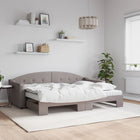 Slaapbank 80x200 cm taupe met onderschuifbed