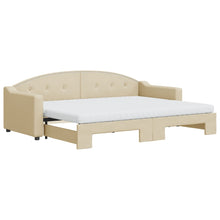 Slaapbank Sen Stof 80 x 200 cm Crème met onderschuifbed en matras
