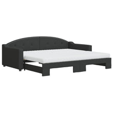 Slaapbank Sen Stof 90 x 200 cm Zwart met onderschuifbed en matras