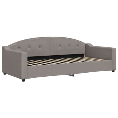 Slaapbank Met Onderschuifbed En Matrassen 90X200 Cm Stof Taupe Taupe 90 x 200 cm