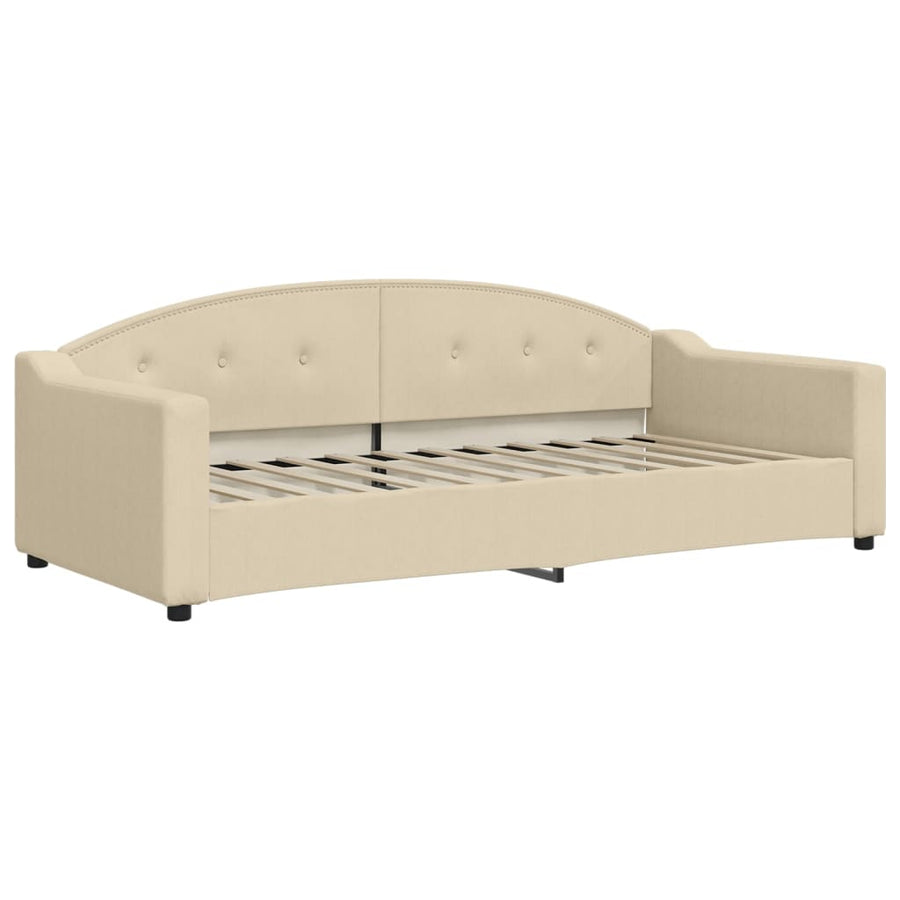 Slaapbank Sen Stof 90 x 200 cm Crème met onderschuifbed en matras