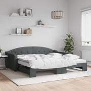 Slaapbank onderschuifbed 100x200 cm stof donkergroen