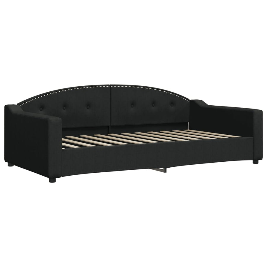 Slaapbank Sen Stof 100 x 200 cm Zwart met onderschuifbed en matras