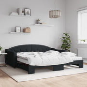 Slaapbank met onderschuifbed 100x200 cm zwart