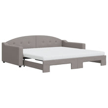 Slaapbank Sen Stof 100 x 200 cm Taupe met onderschuifbed en matras